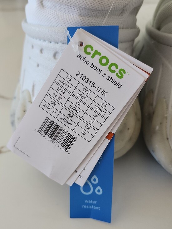 Crocs Echo Boot Z Shield White Unisex M9/W11 Waterproof Snow Boots NWT main image 10